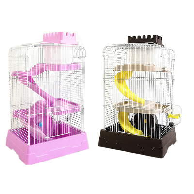 Factory Sales Spot Hamster Cage Djungarian Hamster Cage Three-Layer Luxury Villa Hamster Supplies Three-Layer Small Castle Cage