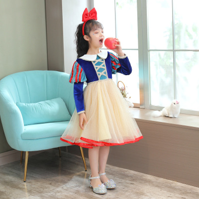Girls' Autumn Snowyprincess Dress Princess Elsa Dress Korean Style Fashion Baby Birthday Performance Dress