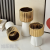 Simple Modern Gold Plated White and Black Cherry Blossom Ceramic Vase Three-Piece Set Domestic Ornaments Decoration Crafts