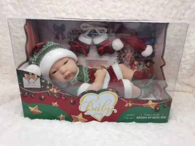 12-Inch Born Doll with Scarf Gloves, Happy Christmas Baby