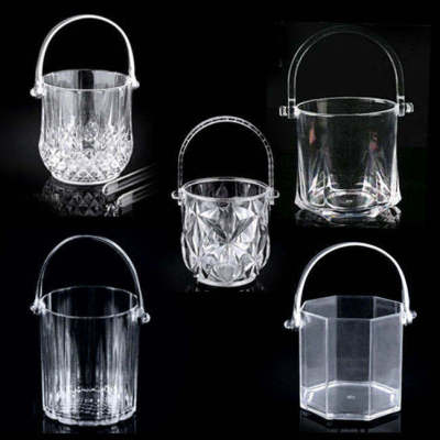 Plastic Transparent Ice Bucket Bar KTV Acrylic Ice Bucket Ice Bucket Beer Champagne Bucket Small Foreign Wine Ice Bucket