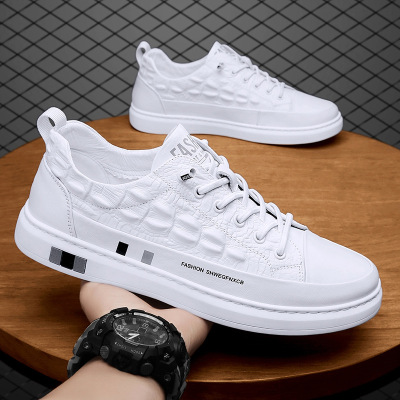 2021 Winter New European Live Broadcast Men's Shoes Fashion Trendy Casual Board Shoes Autumn Tide Shoes round Toe White Shoes