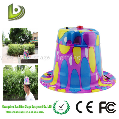 Factory Direct Toy Straw Hat Plastic Bubble Machine Outdoor Activities Head-Mounted Foaming Machine Cool