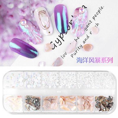 Internet Celebrity Shell Patch Nail Art Marine Storm Irregular Abalone Shell Stone Highlight Colorful Pearl Mixed Ornament