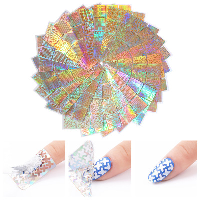 Nail Stickers Magic Color Laser Hollow Stickers Nail Decals Large Painted Print Template Stickers 24