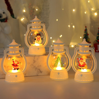 Christmas Portable Elderly Snow Tree Lamp Electronic Lantern Storm Lantern Kerosene Lamp Christmas Decoration Ornaments