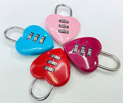 Square and round Lock Heart-Shaped Password Lock Mini Small Padlock Trolley Luggage Pencil Case Drawer Universal