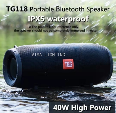 New Tg118 Large War Drum Fabric Wireless Bluetooth Speaker Outdoor Portable Waterproof Strap Fabric Audio