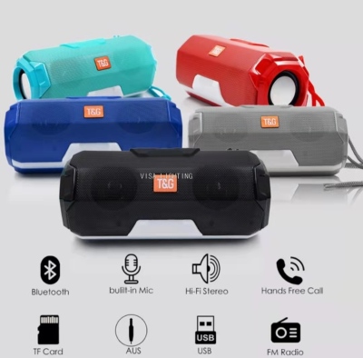 Tg143 Wireless Bluetooth Speaker Colorful Light Outdoor Portable Dual Speaker Subwoofer Card Small Speaker