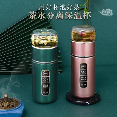 New Spring Tea and Water Separation Tea Brewing Water Cup 304 Stainless Steel Borosilicate Glass Cup Factory Wholesale