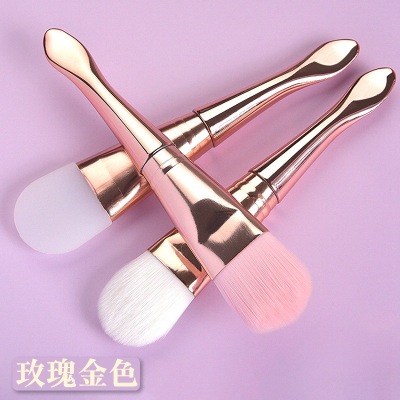 New Facial Treatment Brush Double Head with Spoon Silicone Brush Beauty Clay Mask Soft Hair Makeup Brush Beauty Tools in Stock Wholesale