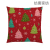 Red Christmas Decoration Pillow Cover Linen Digital Printing Throw Pillowcase Single-Sided Printing Festival Cushion Cover H