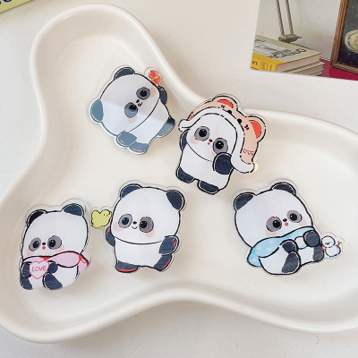 National Style Cute Expression Panda Barrettes Cute Funny for Girls Duckbill Clip Cartoon Versatile Side Clip Simple Hair Accessories