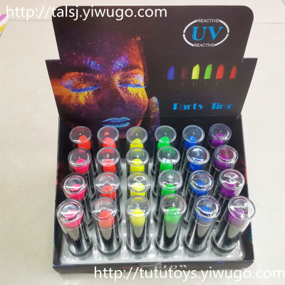 Neon Lip Stick Colorful Hair Dye Comb Luminous Face Paint Party Lipstick Colorful Lipstick Rainbow Hair Comb