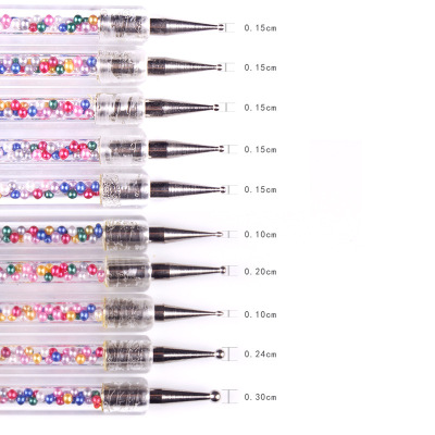 Double-Headed Nail Art Rhinestones Picking Pen Painting Pen Manicure Implement Nail Brush 5 Colorful Beads Drill Pen 5 Sets of Diamond Pen