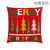 Red Christmas Decoration Pillow Cover Linen Digital Printing Throw Pillowcase Single-Sided Printing Festival Cushion Cover H