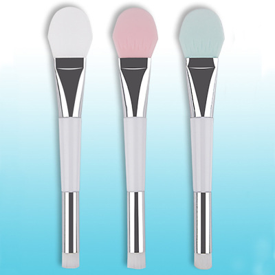 Factory in Stock Wholesale Internet Famous Recommended Silicone Facial Mask Brush Dual Head Dual-Use Soft Hair Makeup Brush Beauty Beauty Tools