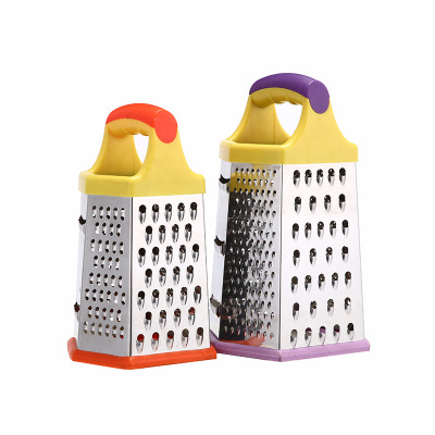 Kitchen Two-Color Six-Sided Vegetable Grater Household Stainless Steel Potato Grater Carrot Fruit Shredding Machine Wholesale