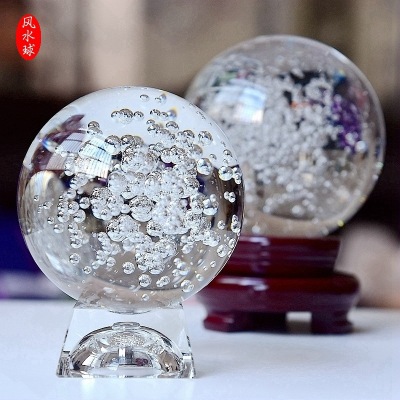 Factory in Stock Wholesale Perforated More Sizes Glass Bubble Ball Crystal Bubble Ball Accessories