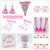 2020 Children's Birthday Supplies Party Tableware Paper Cup Paper Pallet Hanging Flag Hat Pink Unicorn Cake Decoration