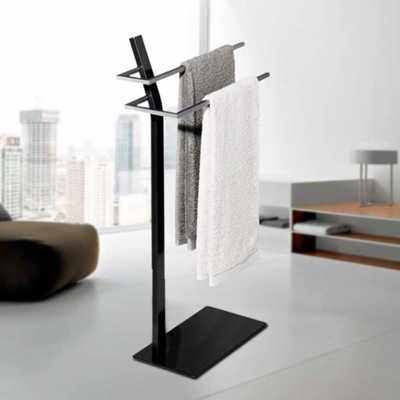 Design Stainless Steel Multi-Functional Removable Bathroom Rack Towel Rack Floor-Mounted Bath Towel Rack Punch-Free