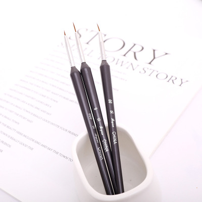 Manicure Implement Nail Art Hook Line Line Drawing Pen Black Rod 3 PCs Painted Pen Set Tools Manicure Brush