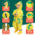 One-Piece Raincoat Boys and Girls Kindergarten Baby's Whole Body Rainproof Children's Poncho Dinosaur Student Rain Gear