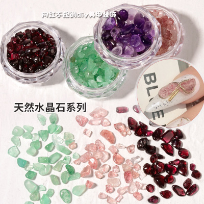 12 Colors New Japanese Style Nail Beauty Ornament Natural Strawberry Gem Net Red Irregular DIY Fingernail Decoration Crystal Stone