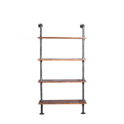 Hot Sale Industrial Style Design Wrought Iron Water Pipe Creative Shelves Bookshelf Floor Storage Rack Display Stand