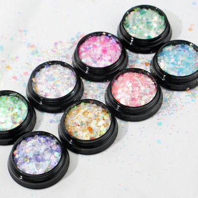 Internet Hot Fairy Pupil 12 Colors Nail Sequins Size Mixed Flash Gradient Laser Nail Sequins