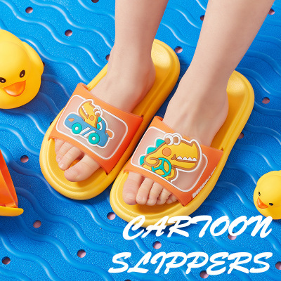 Children's Slippers Female Summer Korean Cartoon Dinosaur Home Indoor Cute Baby 1-3 Years Old Parent-Child Sandals Boys