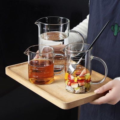 Borosilicate Glass Graduated Glass Household Kitchen Baking Measuring Cup Multiple Capacity with Scale Single-Wall Cup