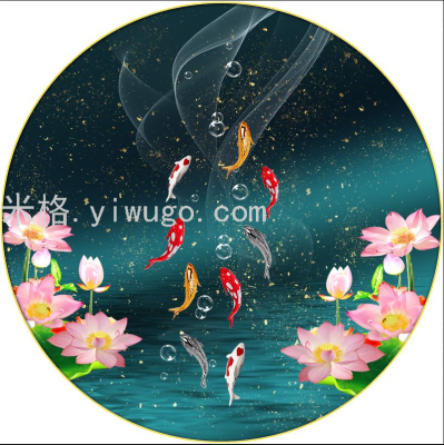 round Aluminum Alloy Bright Crystal Painting Decorative Painting Hot Sale