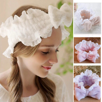 Japanese Ins Rabbit Lace Bow Hair Band Super Fairy Internet Celebrity Hair Band Face Wash Headband Headdress