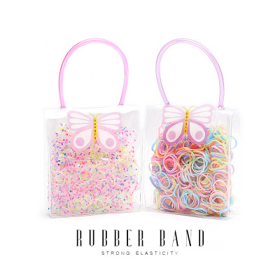Korean Style Butterfly Bag Hair Ring Large Capacity Disposable Small Rubber Band Strong Pull Constantly High Elasticity Children's Hair Accessories Wholesale