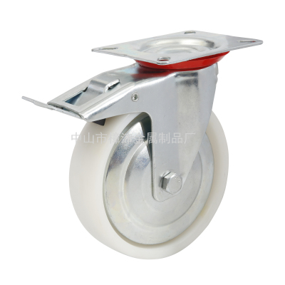 Industrial Tire Casters 3-10-Inch Trolley Wheel Dray Wheels Center of Gravity White Pp Medium Universal Casters