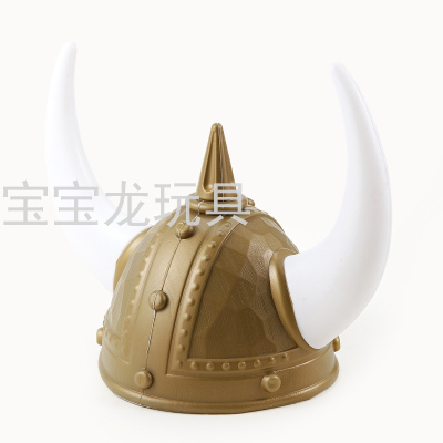 Knight Helmet Viking Hat Plastic Horn Hat Cos Props Party Dress up