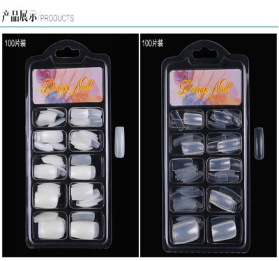 Manicure Wholesale 100 PCs Blister Boxed French Nail Tip Fake Nails Semi-Nail Sticky Nail Tip Nail Shaped Piece Nail Tip