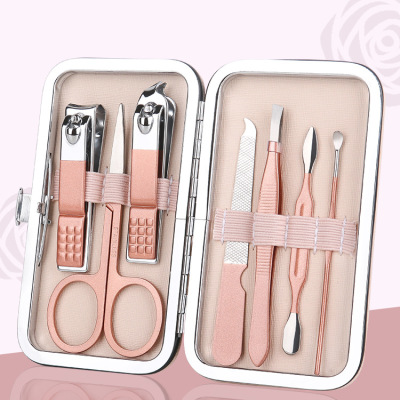 Nail Clippers Set Rose Gold 7 PCs Gift Set Manicure Implement Sharp Durable Nail Clippers Set Nail Scissors