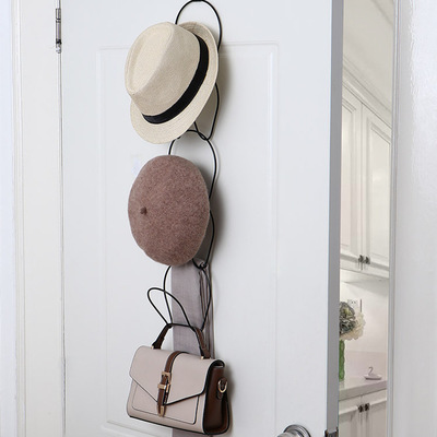 Hat Frame Door Rack Scarf Hat-and-Coat Hook Household Behind The Wall Door Hat Container Chain Hook
