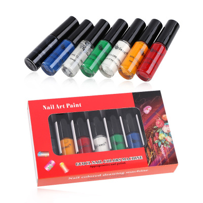 Nail Beauty Print Oil 7 Bottle Set Painting Oil Printing Special Nail Polish Cylinder Bottle Factory Direct Sales