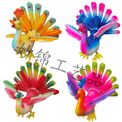 3D Colorful Plastic Peacock Refrigerator Stickers Creative Home Background Decorative Crafts Decorations