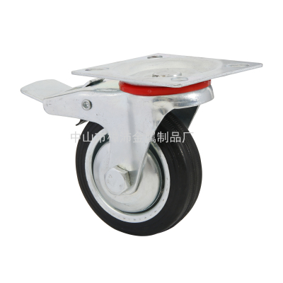 Heavy Industrial Universal Wheel Vinyl Caster Brake Wheel Rubber Directional Wheel Mute Industrial Wheel