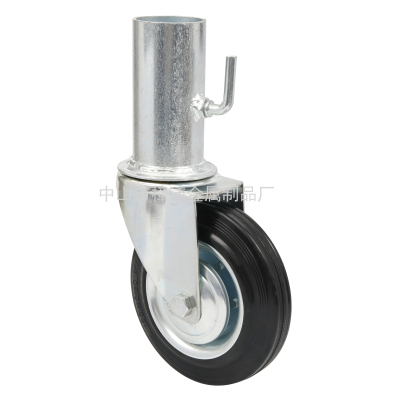 Dining Car Swivel Wheels Polyurethane Wear-Resistant Square Tube Bowl Insertion Pole Trolley Movable Screw Caster Wheels