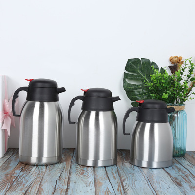 Stainless Steel Vacuum Insulated Pot European Coffee Pot Household Thermos 2L Thermo Foreign Trade Gift Logo