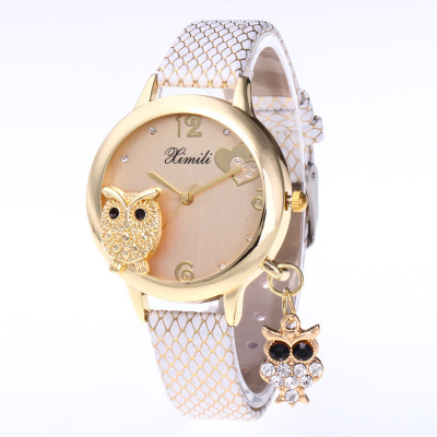 AliExpress New Women Gift Watch Wrist Watch Women Owl Crystal Pendant Fashion Casual Watch