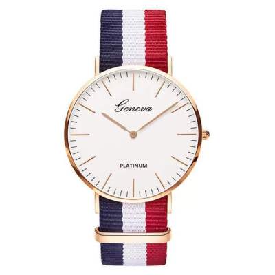 Geneva Geneva Nylon Woven Strap Watch Men's Foreign Trade Women's Watch Factory in Stock Wholesale