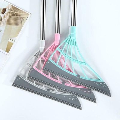 Broom Large Glue Head Sweeping Broom Household Non-Stick Hair Soft Fur Mop Bathroom Sweeping and Scraping Dual-Use