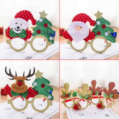 Creative Gift Christmas Cartoon Children Adult Glasses Frame Christmas Party Gathering Glasses Dress Up Toy Decoration