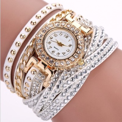 Foreign Trade New Watch Diamond Coiling Bracelet Watch New Fashion Women's Twist Weave Quartz Watch